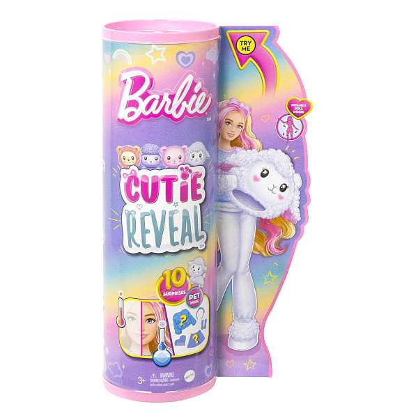 Cutie Reveal: Barbie baba plüss jelmezben – Bárányka