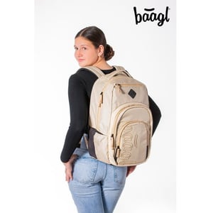 BAAGL Coolmate iskolatáska, hátizsák SZETT – Beige