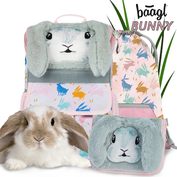 BAAGL ergonomikus iskolatáska SZETT – Bunny