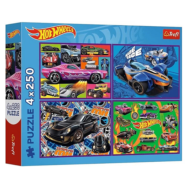 Hot Wheels puzzle 4 x 250 db-os – Trefl