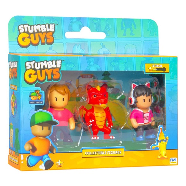 Stumble Guys figura 3 db-os szett – Ms. Stumble, Inferno Dragon, Gamer Gina