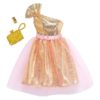 Barbie ruha – arany koktélruha szett