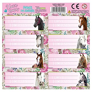 Lovas füzetcímke 8 darabos – I love horses