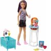 Barbie bébiszitter etetős játékszett babával