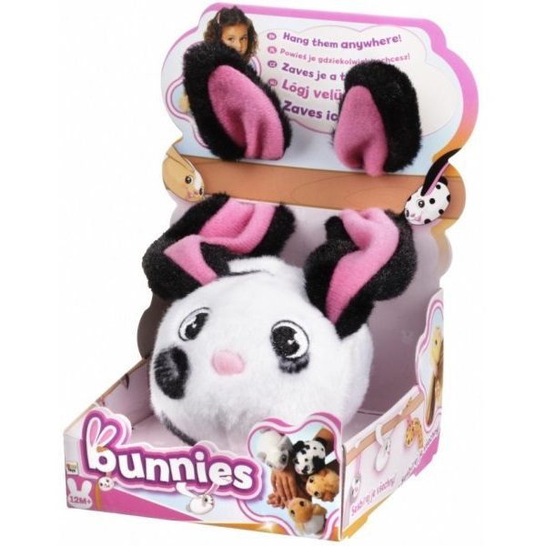 Bunnies plüss mágneses nyuszi – fehér-fekete-pink