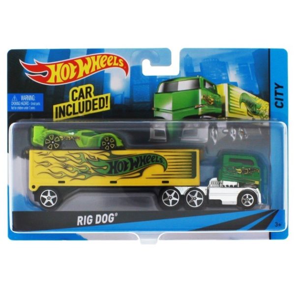 Hot Wheels kamion Rig Dog kisautóval