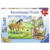 Ravensburger 3×49 db-os puzzle – Állatok a kölykeikkel