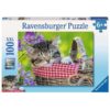 Ravensburger puzzle 100 db-os XXL – Alvó cica kosárban