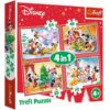 Trefl puzzle 4 az 1-ben – Mickey Mouse karácsonya