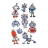 Robotos csillámos matrica – Avery glitter matrica 1 ív