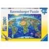 Ravensburger 200 db-os puzzle XXL – Nevezetességek világtérképe