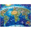 Ravensburger 200 db-os puzzle XXL – Nevezetességek világtérképe