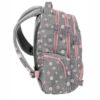 Minnie ergonomikus iskolatáska hátizsák virágokkal – Grey