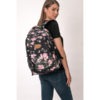 Budmil virágos iskolatáska, hátizsák – Pink-fekete