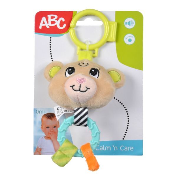 ABC Baby függeszthető plüss csörgő és rágóka – maci