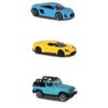 Majorette Street Cars kisautók 3 db-os szett – sárga versenyautó/kék/kék jeep