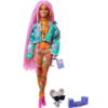 Barbie baba extravagáns ruhában kisállattal – rózsaszín fonott hajjal