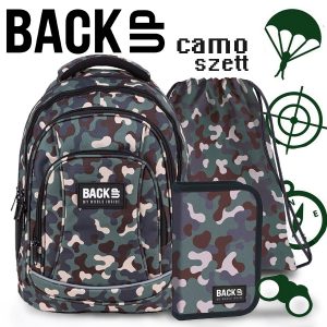 BackUp terepmintás iskolatáska, hátizsák SZETT – Camo