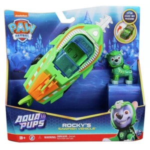 Mancs őrjárat Aqua Pups Rocky átalakuló járműve figurával