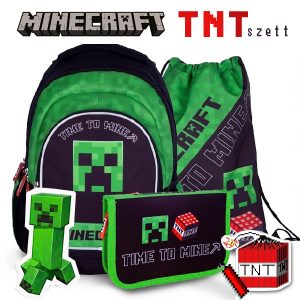 Minecraft iskolatáska hátizsák 42 cm SZETT – TNT