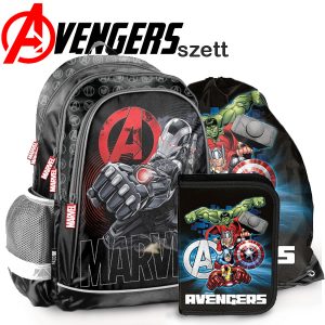 Avengers iskolatáska, hátizsák SZETT – WAR MASHINE