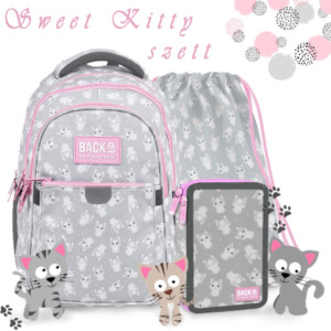 BackUp cicás iskolatáska, hátizsák SZETT – Sweet Kitty