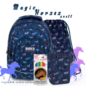 BackUp lovas iskolatáska, hátizsák SZETT – Magic Horses