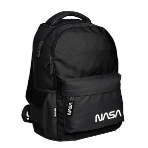 NASA iskolatáska, hátizsák 2 rekeszes Black – Paso