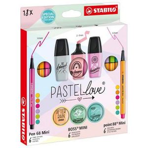 Stabilo írószer szett 18 db-os pasztell – Mini World