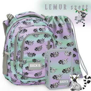 BackUp iskolatáska hátizsák Premium SZETT – Cute Lemur