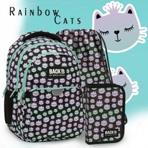 BackUp cicás iskolatáska SZETT – Rainbow Cats