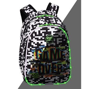 CoolPack iskolatáska hátizsák LED világítással – Game Over