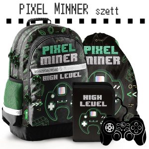 Paso gamer iskolatáska, hátizsák SZETT – Pixel Miner