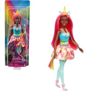 Barbie Dreamtopia – Sárga szarvú unikornis baba