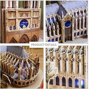 CubicFun 3D LED puzzle 149 db-os Párizsi Notre Dame