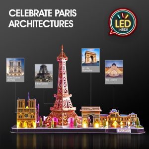 CubicFun City Line 3D LED puzzle 115 db-os – Párizs