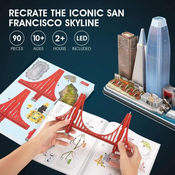 CubicFun City Line 3D LED puzzle 90 db-os – San Francisco