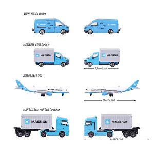 Majorette Maersk szállítójárművek 4 db-os szett díszdobozban