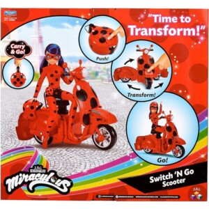 Miraculous Katicabogár baba összecsukható robogóval