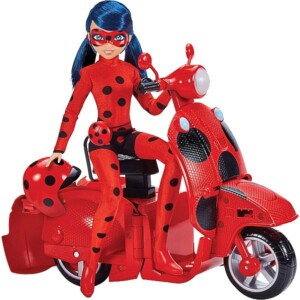 Miraculous Katicabogár baba összecsukható robogóval