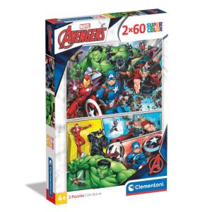 Avengers puzzle 2×60 db-os Supercolor