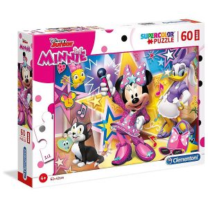 Clementoni Supercolor Maxi puzzle 60 db-os – Minnie vidám segítői
