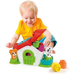 Clemmy Baby házikó puha építőkockákkal és állatfigurákkal