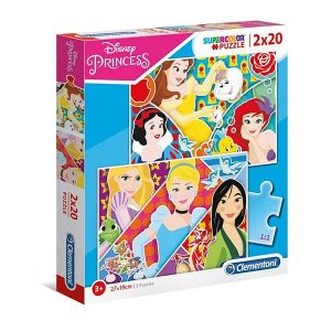Disney hercegnők 2×20 db-os puzzle – Clementoni