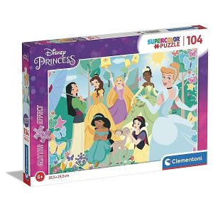 Disney Princess csillámos puzzle 104 db-os – Clementoni