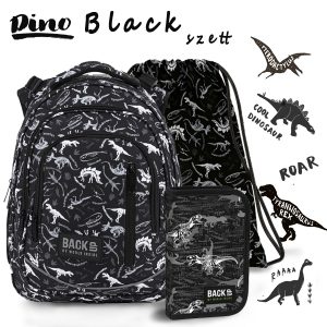 BackUp dinoszauruszos iskolatáska SZETT – Black Premium