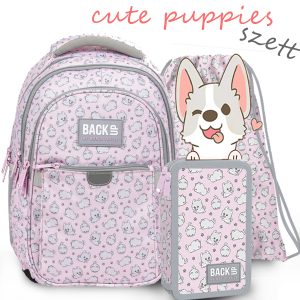 BackUp ergonomikus kutyás iskolatáska, hátizsák SZETT – Cute Puppies