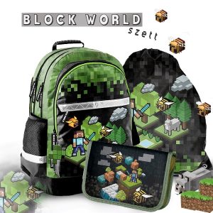 Paso gamer iskolatáska, hátizsák SZETT – Block World