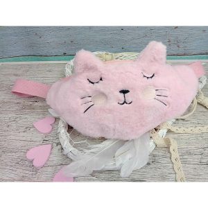 KIDODIDO szőrmés cicás övtáska – rózsaszín