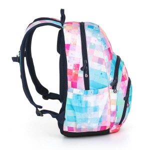 TOPGAL ergonomikus iskolatáska hátizsák SKYE – Pastel Pixel